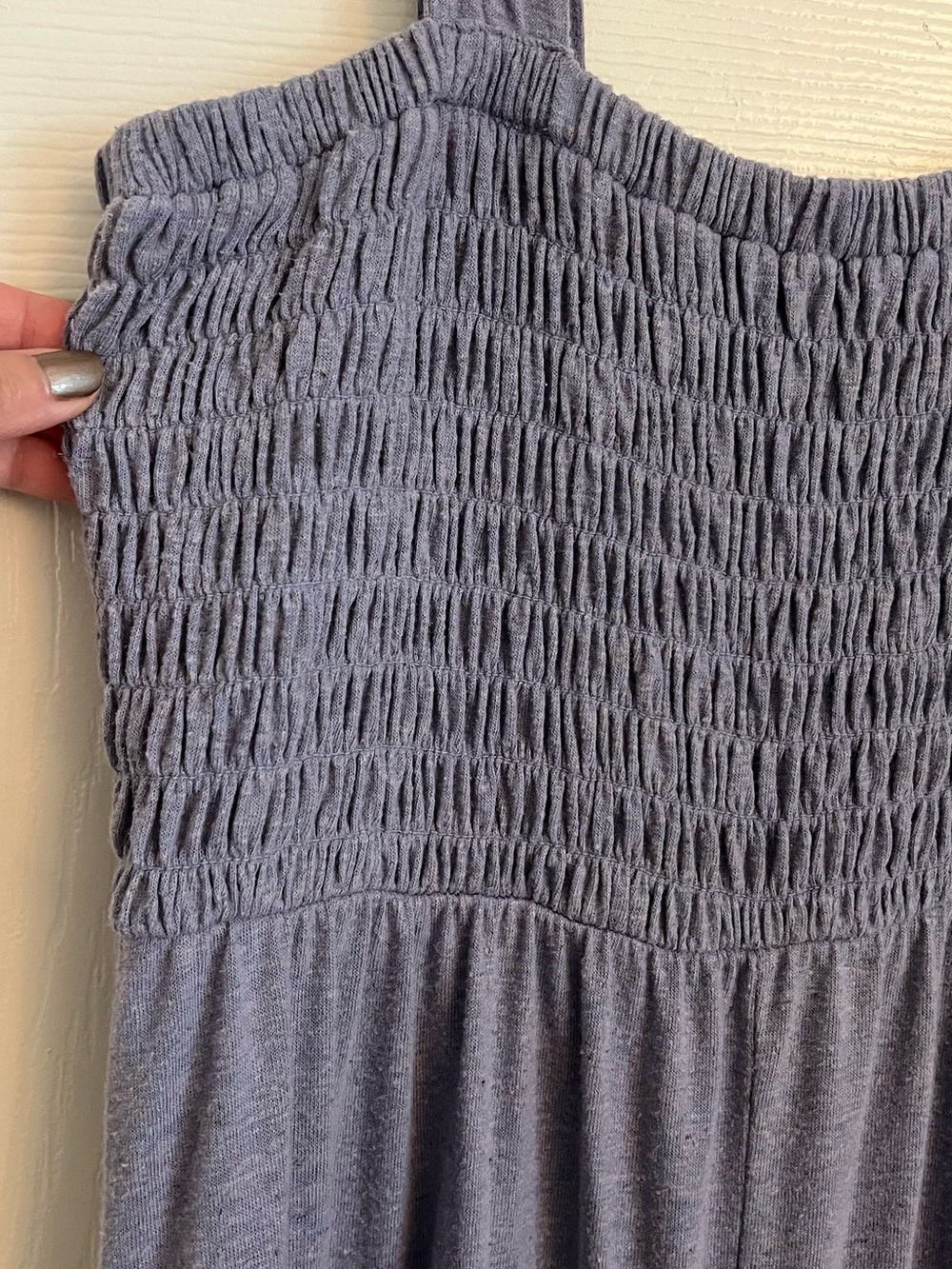 Free People Beach Smocked Wide Leg Jumpsuit Lavender Purple Linen Blend L - Picture 4 of 5